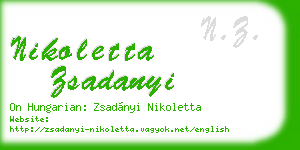 nikoletta zsadanyi business card
